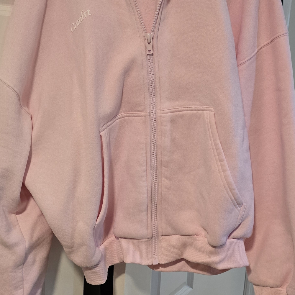 Comfort Light Pink Zip-Up Hoodie